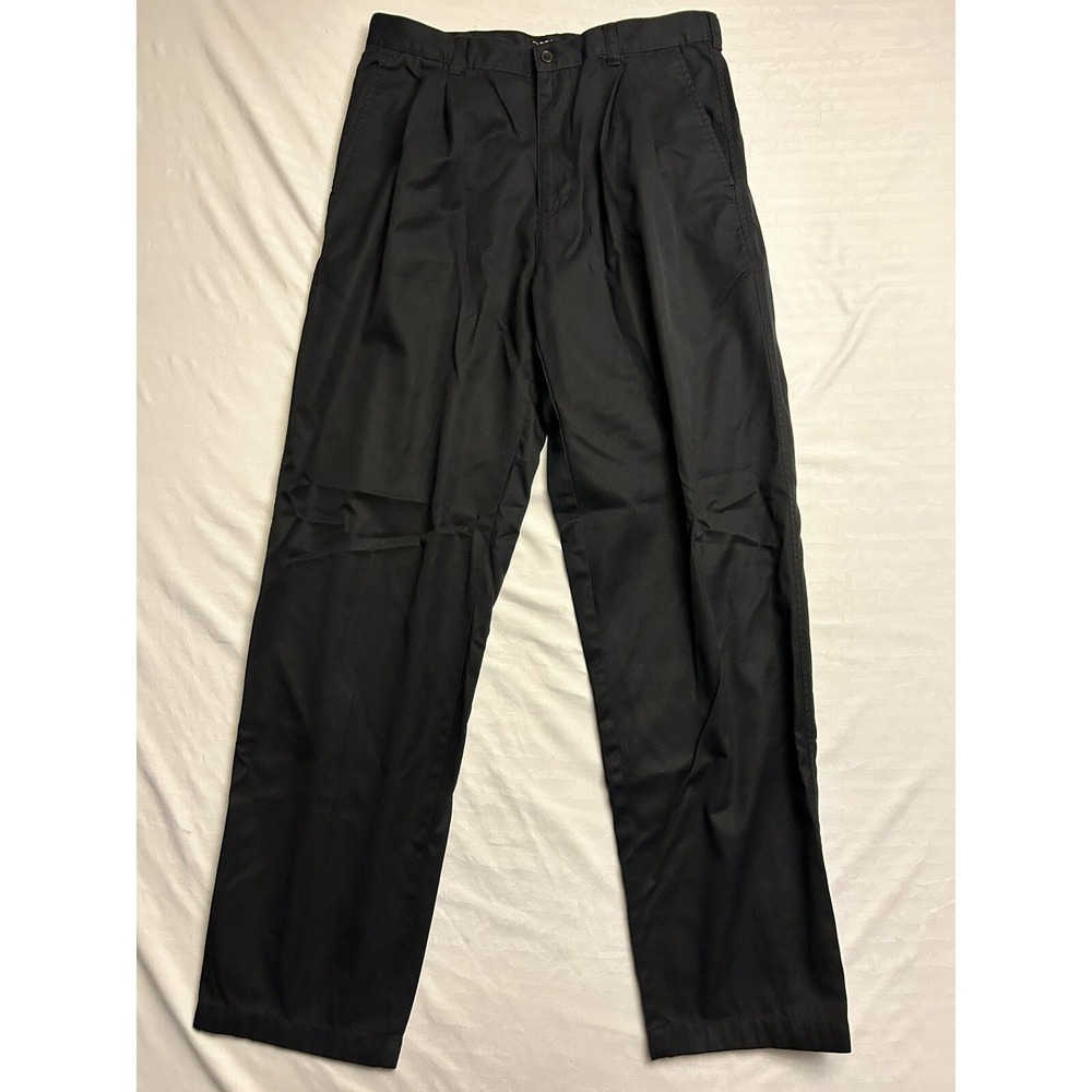 PGA Tour Golf Pants Men's Size 34x32 Black Flat Front Slash Pocket Casual
